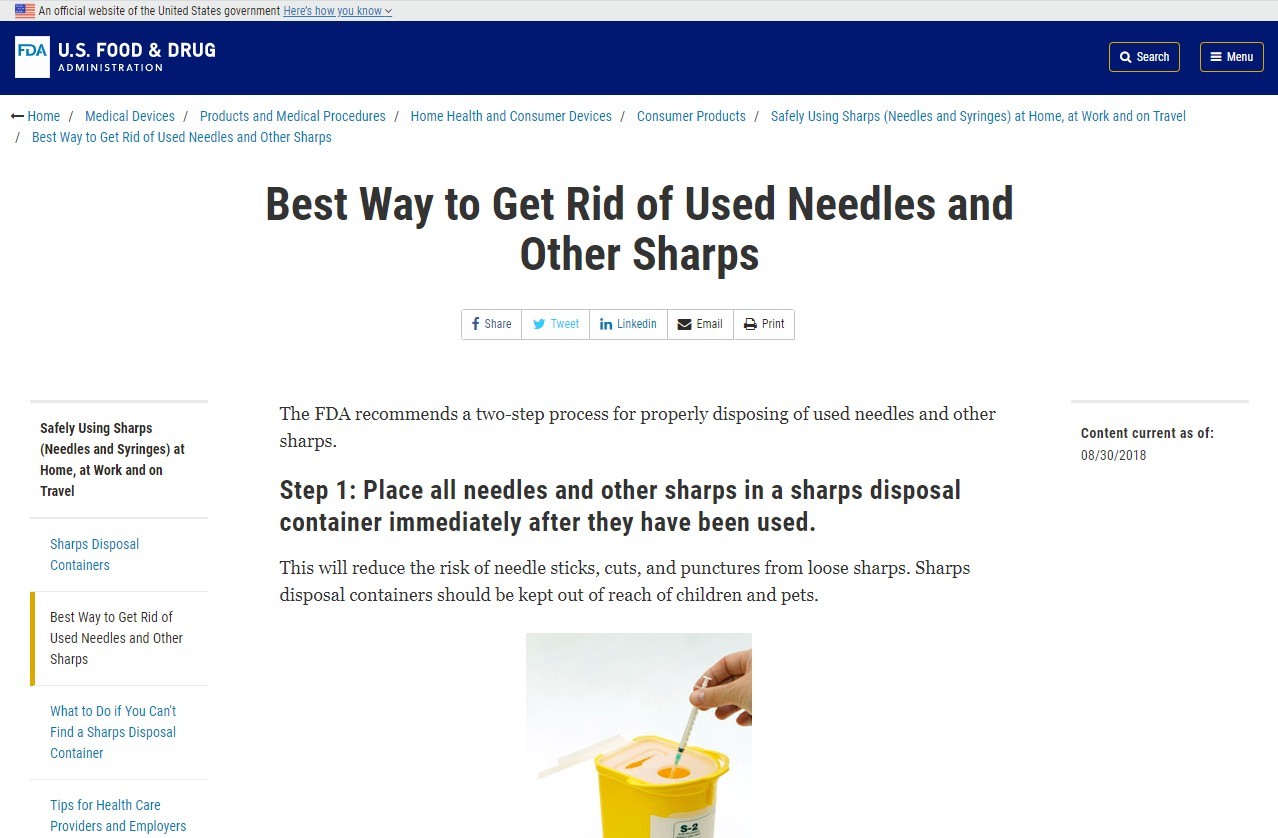 Best Way to Get Rid of Used Needles and Other Sharps