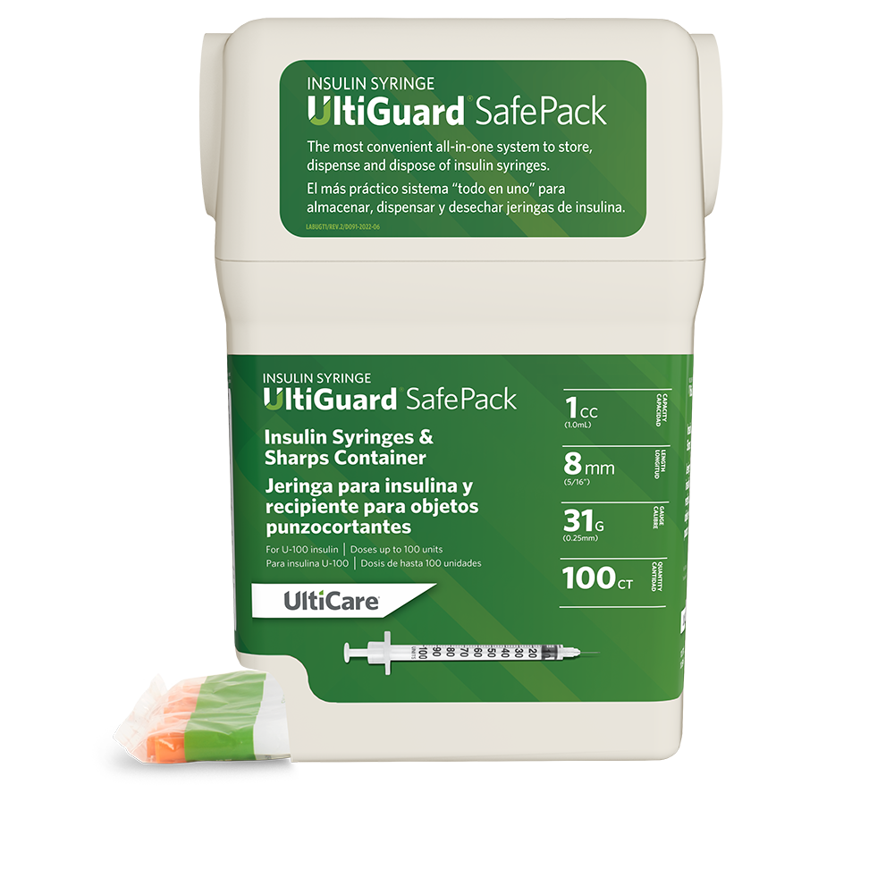 UltiGuard Safe Pack U-100 Insulin Syringes