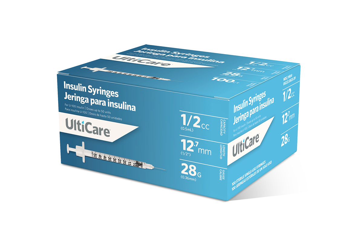 08258 UC 100 CT SYR 5 CC 28 G 12 7mm 3 QTR