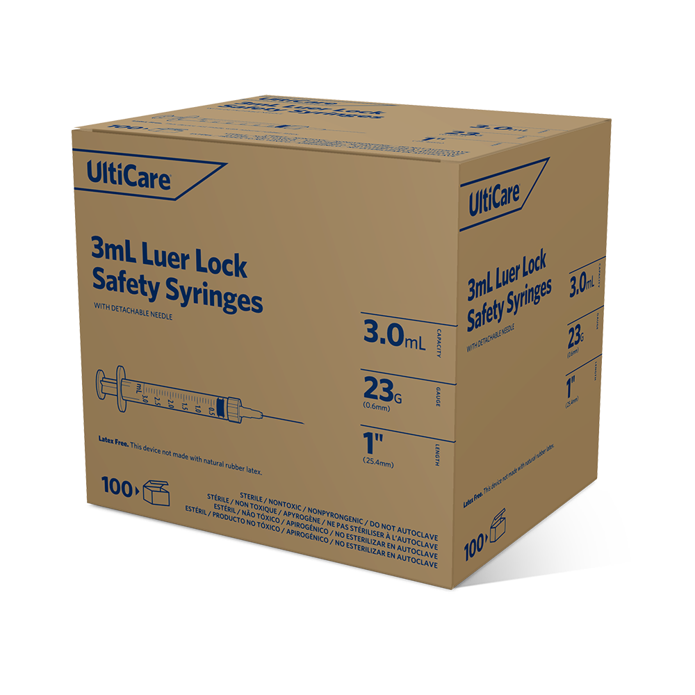 63006 UC 100 CT 3 ML SAFETY SYR 23 G 1 3 QTR
