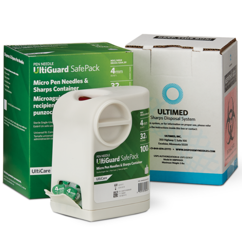 UltiGuard Safe Pack Sharps Container and Mail-Back Disposal Kit Pen Needles