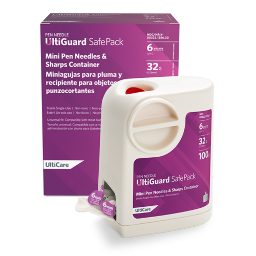 UltiGuard Safe Pack Sharps Container & Mail-Back Disposal Kit Pen Needle 6mm x 32G Mini