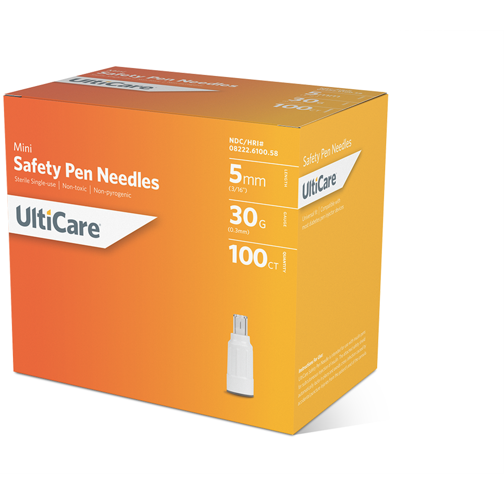 UltiCare Safety Pen Needles 5mm x 30G Mini