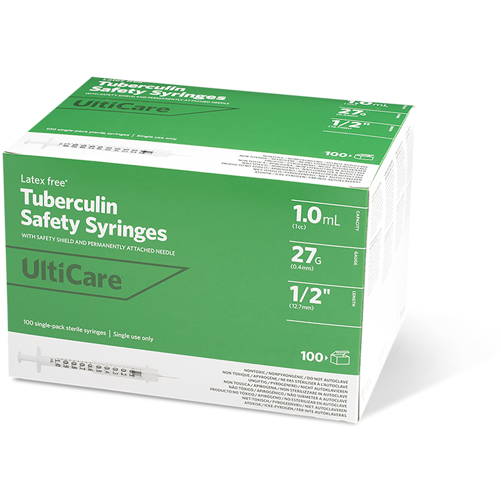 UltiCare Tuberculin Safety Syringes 1 mL 12.7mm (1/2") x 27G