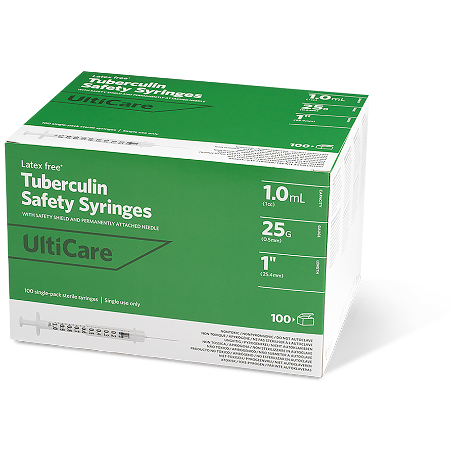 0004 25110 1m L 25gx1 TB Safety Syringe 3 QTR