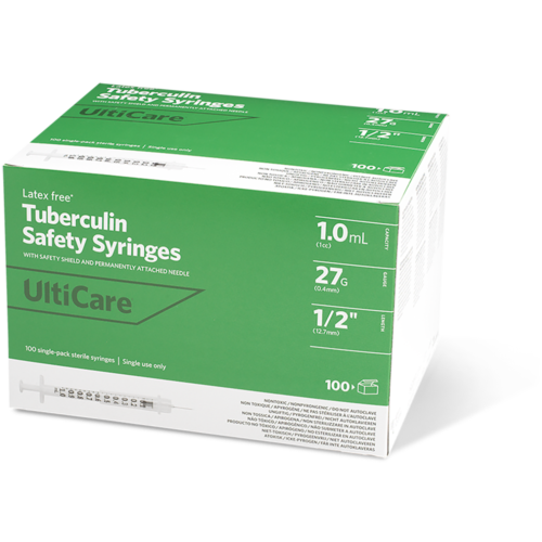 UltiCare Tuberculin Safety Syringes 1 mL 12.7mm (1/2") x 27G