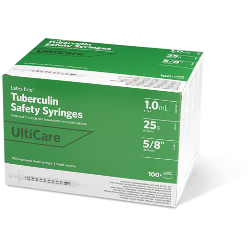 UltiCare Tuberculin Safety Syringes 1 mL 15.9mm (5/8") x 25G