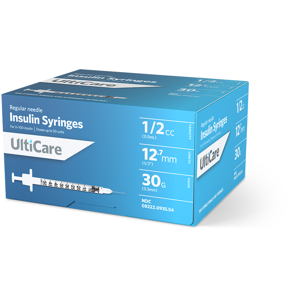 UltiCare U-100 Insulin Syringes 1/2 mL/cc 12.7mm (1/2") x 30G