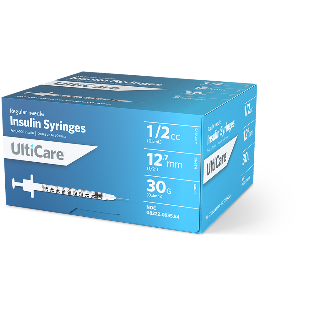 Ulticare U 100 Insulin Syringes 1 2 Ml Cc 12 7mm Ultimed Inc