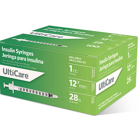 08218 UC 100 CT SYR 1 CC 28 G 12 7mm 3 QTR