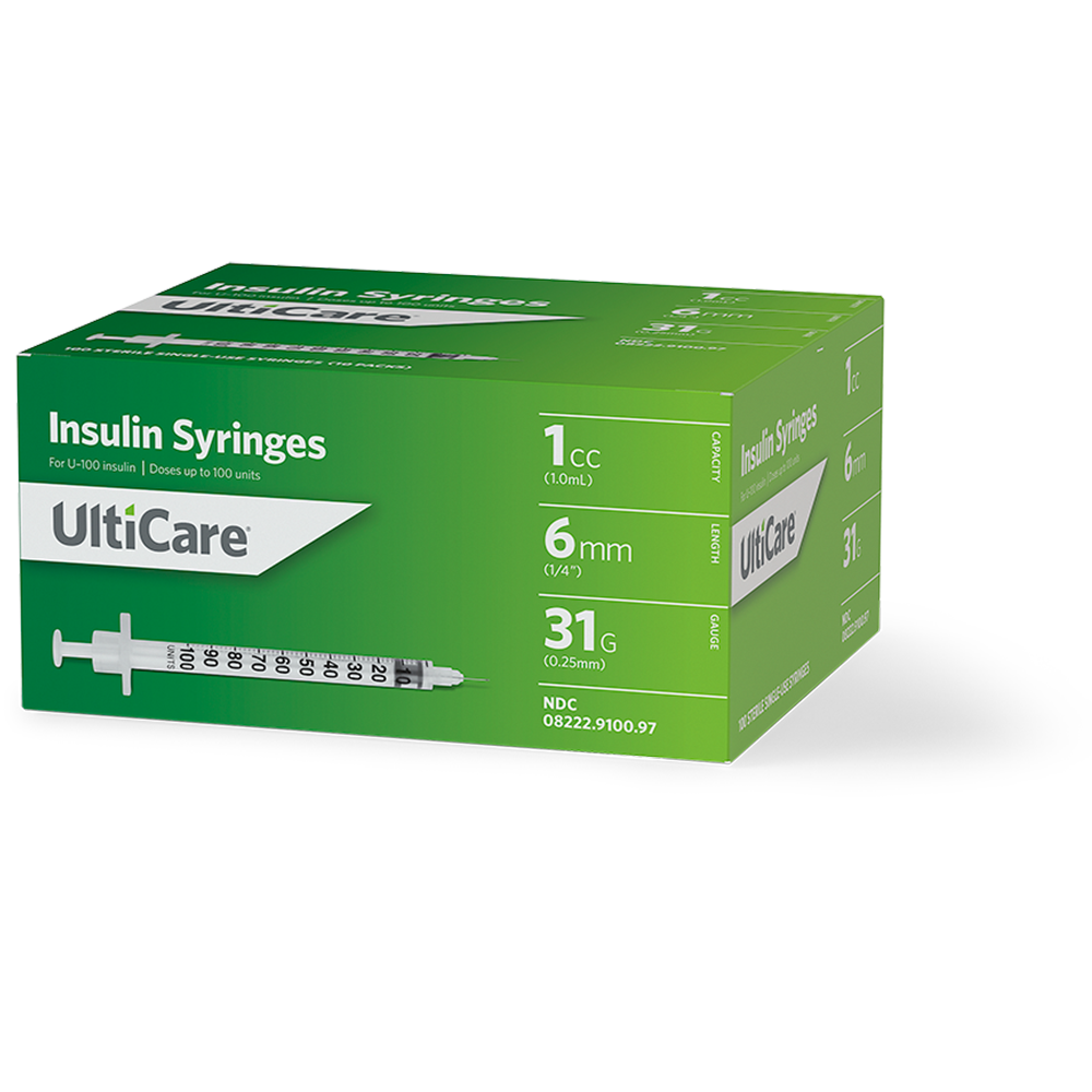 Ulticare U 100 Insulin Syringes 1 Ml Cc 6mm 1 4 X Ultimed Inc