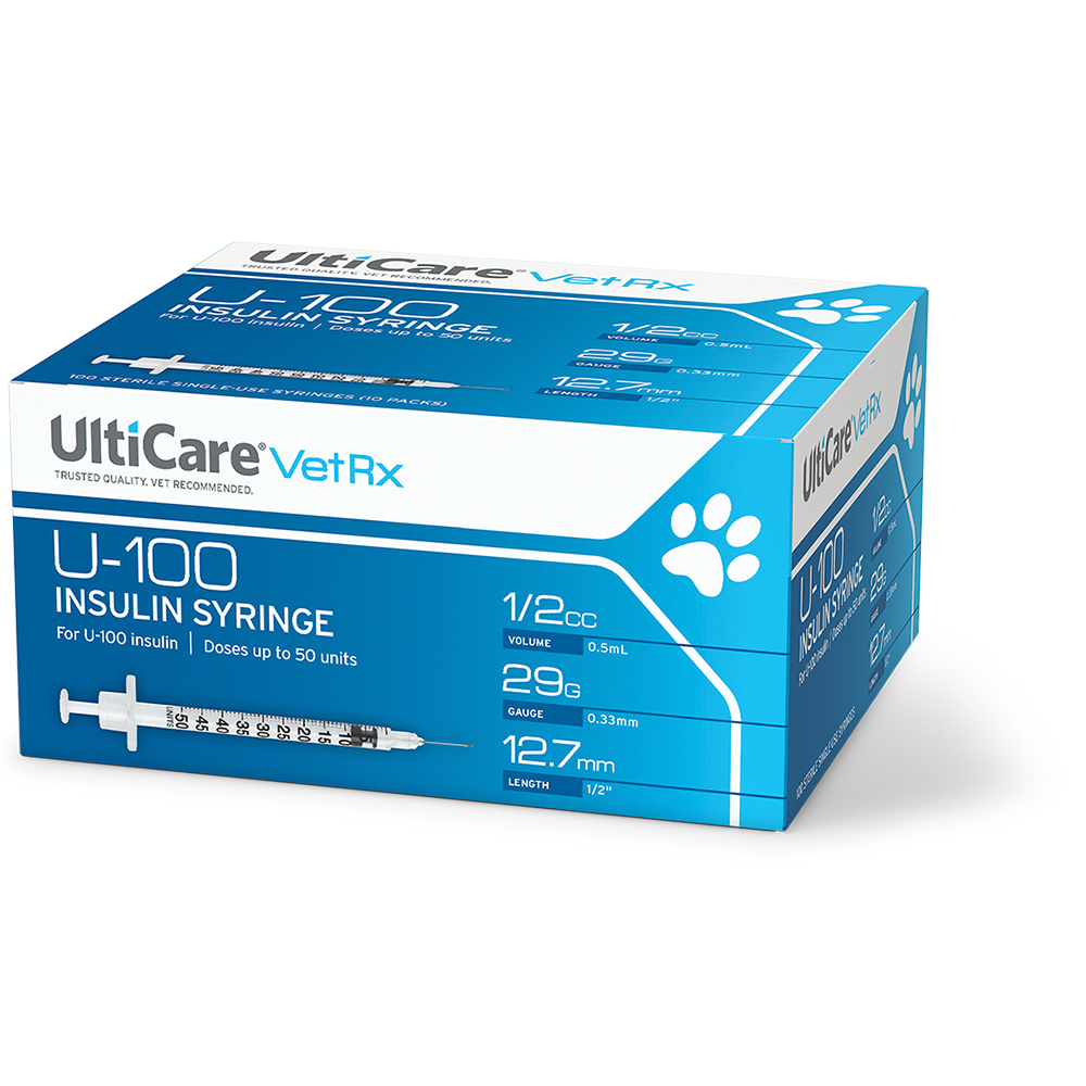 Ulticare Vetrx U 100 Insulin Syringes 1 2 Ml Cc 12 7mm Ultimed Inc