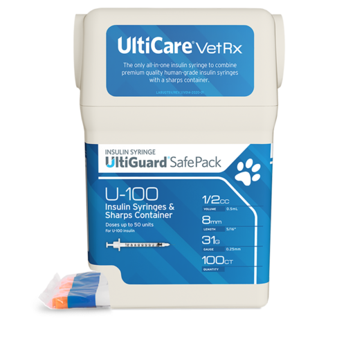 UltiCare VetRx UltiGuard Safe Pack U-100 Insulin Syringes