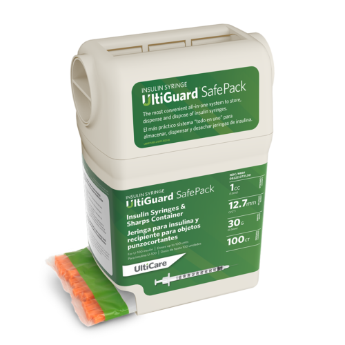 UltiGuard Safe Pack U-100 Insulin Syringes 1 mL/cc 12.7mm (1/2") x 30G