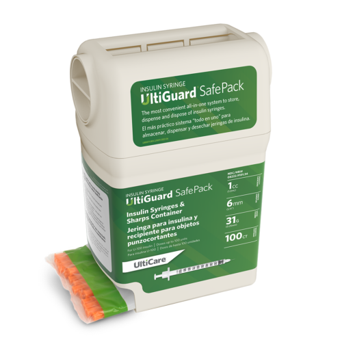 UltiGuard Safe Pack U-100 Insulin Syringes 1 mL/cc 6mm (1/4") x 31G