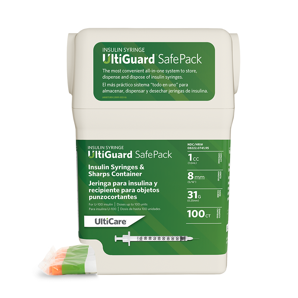 UltiGuard Safe Pack U-100 Insulin Syringes