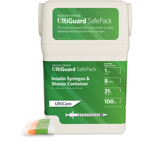 UltiGuard Safe Pack U-100 Insulin Syringes