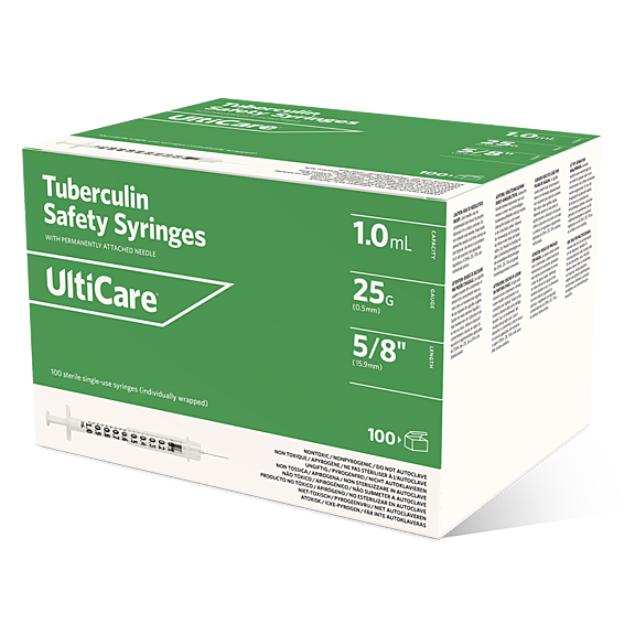 25158 UC 100 CT TB SAFETY SYR 1 ML 25 G 5 8 3 QTR