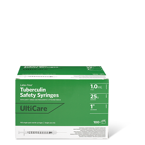 UM 0002 0004 25110 1m L 25gx1 TB Safety Syringe FRONT