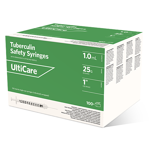 UltiCare Tuberculin Safety Syringes 1 mL 25.4mm (1") x 25G