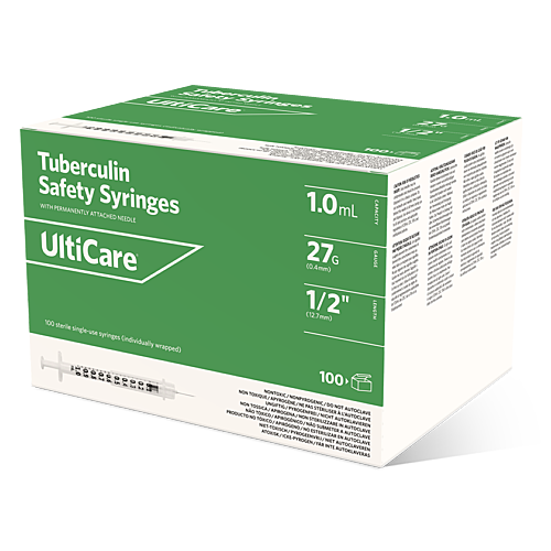 UltiCare Tuberculin Safety Syringes 1 mL 12.7mm (1/2") x 27G