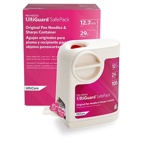 UltiGuard Safe Pack Sharps Container & Mail-Back Disposal Kit Pen Needle 12.7mm x 29G Original